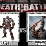 death battle | KRATOS; WUKONG | image tagged in death battle | made w/ Imgflip meme maker