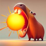 capybara swallowing the sun