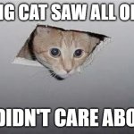 ceiling cat | CEILING CAT SAW ALL OF THAT; AND DIDN'T CARE ABOUT IT | image tagged in ceiling cat | made w/ Imgflip meme maker