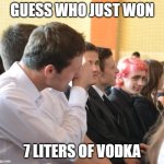 pink guy won | GUESS WHO JUST WON; 7 LITERS OF VODKA | image tagged in pink guy | made w/ Imgflip meme maker