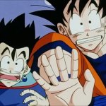 Goku and Gohan surprised