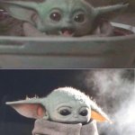 Happy sad baby yoda