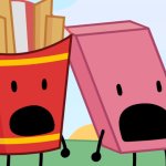 Bfdi fries and eraser shocked