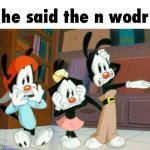 animaniacs he said the n wodr