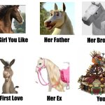 horse | image tagged in the girl you like,minecraft,legend of zelda,shrek,barbie | made w/ Imgflip meme maker