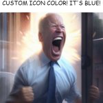 And I got a new icon | I HAVE FINALLY REACHED 40K POINTS! AND I GOT A NEW CUSTOM ICON COLOR! IT'S BLUE! | image tagged in biden lets go | made w/ Imgflip meme maker