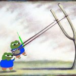 pepe in a catapult