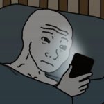 Sad wojak in bed