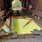 Covered bridge collapse hole