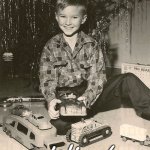 1950s boy Christmas He who dies with the most toys wins! | he who dies with the most toys; Wins! | image tagged in 1950s boy trucks toys christmas usa | made w/ Imgflip meme maker