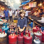 kid selling gas tanks