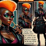 Bougie curvy black girl with a orange Mohawk