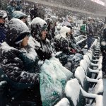 Sports Fans brave the snow