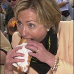 Hillary chowing down