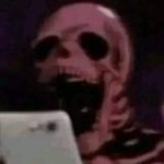 Skeleton with phone