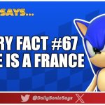 Sonic Says #29 | SCARY FACT #67

THERE IS A FRANCE | image tagged in sonic says v3 | made w/ Imgflip meme maker