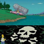 Homer simpson dumping in lake