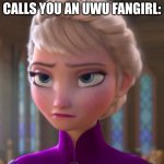 oh my god you shouldn't have done that | YOU WHEN EVERYONE CALLS YOU AN UWU FANGIRL: | image tagged in seriously face | made w/ Imgflip meme maker