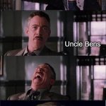 Uncle Bens | Hey Parker, you know what my favourite brand of rice is? What? Uncle Bens | image tagged in memes,peter parker cry | made w/ Imgflip meme maker