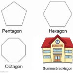 It's that time of year again. | Summerbreakisgon | image tagged in memes,pentagon hexagon octagon,school,summer vacation,not again,relatable | made w/ Imgflip meme maker