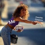 woman with coupons