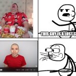 youtube 2024 continues being crazy | THIS GUY IS A LOST CAUSE | image tagged in blank cereal guy,impossible,nikocado avocado,youtube | made w/ Imgflip meme maker