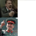 Angry Hitler vs happy Stalin