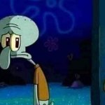 Squidward Looking back sad