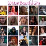 20 most beautiful girls | image tagged in 20 most beautiful girls,live action,mermaid,movies,cinema,action movies | made w/ Imgflip meme maker