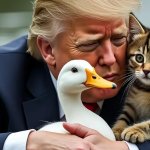 Donald Trump With Duck and Cat