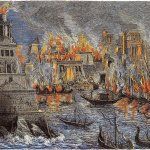 Library of Alexandria burning