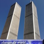 Twin Tower Forever | image tagged in twin towers,change da world,press f to pay respects,9/11,memes,gone but not forgotten | made w/ Imgflip meme maker