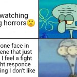 Why I'm just paralysed | Me watching analog horrors🙁; That one face in the scene that just stares I feel a fight or flight responce the feeling I don't like | image tagged in scaredward | made w/ Imgflip meme maker