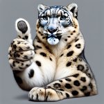 snowleopard showing thumb