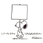 Snoopy Dog Protest Sign