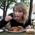 Taylor Swift eating a car