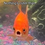 Freak Out Fish | Nothing's cuter than ....... .... my selfie face | image tagged in freak out fish | made w/ Imgflip meme maker