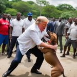 Donald Trump eats a dog