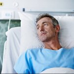 Dying man stock image