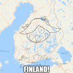 Finland! | FINLAND! | image tagged in colette in finland map,colette,brawl stars,finland,memes,geography | made w/ Imgflip meme maker