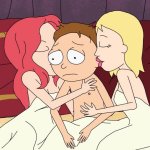 Morty with Girls thinking