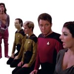 Riker, Tasha, Data, Troi