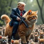 Trump Rides The Kitty With a Gun meme