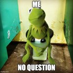 me | ME; NO QUESTION | image tagged in kermit public toilet | made w/ Imgflip meme maker