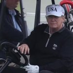 Donald Trump in Golf Cart