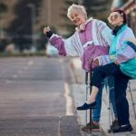 2 women hitchhiking