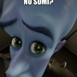 Megamind no bitches | NO SOMI? | image tagged in megamind no bitches | made w/ Imgflip meme maker