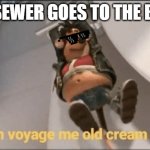 toilet takes you to brazil punishment | POV: SEWER GOES TO THE BRAZIL | image tagged in bon voyage me old cream cracker,meme,flushed away,you're going to brazil | made w/ Imgflip meme maker