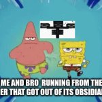 Wither Run | ME AND BRO  RUNNING FROM THE WITHER THAT GOT OUT OF ITS OBSIDIAN BOX | image tagged in gifs,minecraft,funny,animated,relatable | made w/ Imgflip video-to-gif maker