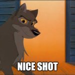 Nice Shot | NICE SHOT | image tagged in balto | made w/ Imgflip meme maker